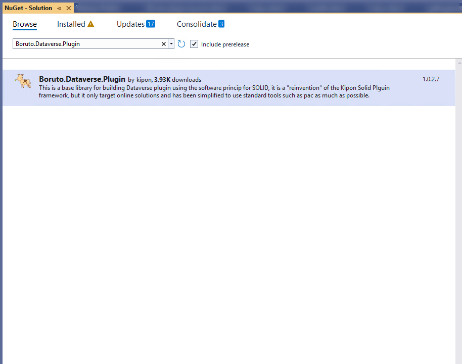 Install Boruto nuget